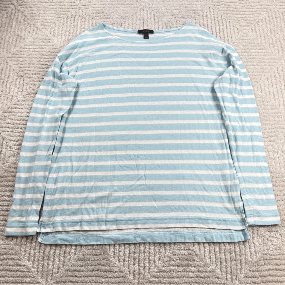 J. Crew Striped Tee Women's Small Blue White Coastal Peppy Nautical Breton Chic